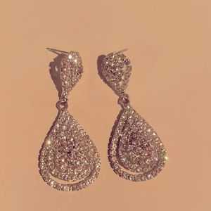 CZ embellished teardrop earrings